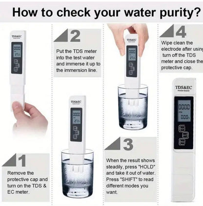 1pc White Digital Water Quality Tester